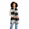 STEVEMADDEN TWO TONE BUFFALO CHECK SCARF BLACK MULTI