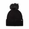 STEVEMADDEN SPACE DYE BEANIE WITH FAUX FUR BLACK Accessories