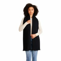 STEVEMADDEN SOLID WOVEN SCARF BLACK Accessories