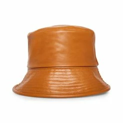 STEVEMADDEN REVERSIBLE PLAID BUCKET HAT CAMEL FABRIC Accessories