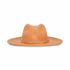 STEVEMADDEN CHAIN TRIM FEDORA COGNAC Accessories