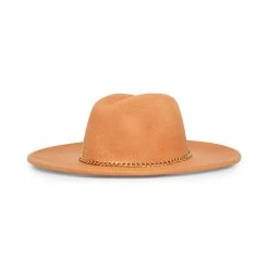 STEVEMADDEN CHAIN TRIM FEDORA COGNAC Accessories