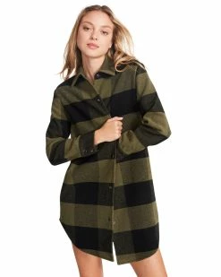 SteveMadden ELDRIDGE PLAID COAT SAGE