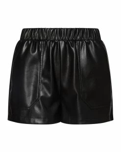 SteveMadden Women's Clothing FAUX THE RECORD SHORT BLACK