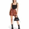 SteveMadden Women's Clothing FAUX THE RECORD SHORT COGNAC