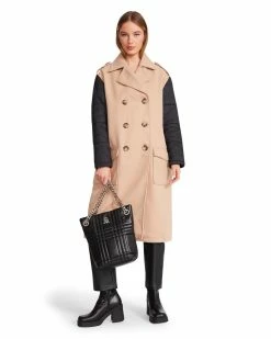 STEVEMADDEN Women's Clothing SAVANNAH COAT CAMEL FABRIC