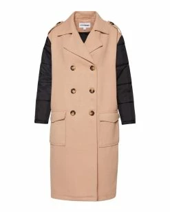 STEVEMADDEN Women's Clothing SAVANNAH COAT CAMEL FABRIC