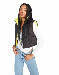 STEVEMADDEN DAISY VEST BLACK Women's Clothing