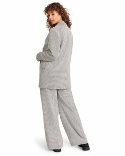 STEVEMADDEN ISABELLA PLAID BLAZER BLACK Women's Clothing