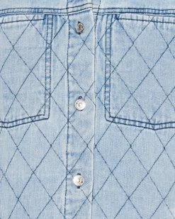 STEVEMADDEN LENNON SHACKET DENIM FABRIC