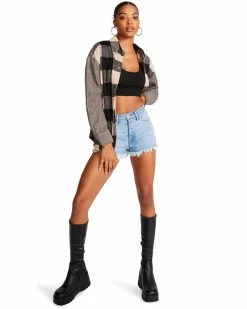 STEVEMADDEN SOPHIA SHACKET LIGHT TAUPE Women's Clothing