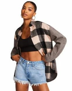 STEVEMADDEN SOPHIA SHACKET LIGHT TAUPE Women's Clothing