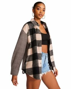 STEVEMADDEN SOPHIA SHACKET LIGHT TAUPE Women's Clothing