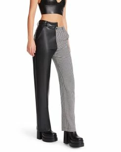 STEVEMADDEN Women's Clothing MACKENZIE HOUNDSTOOTH PANT WHITE