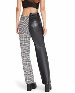 STEVEMADDEN Women's Clothing MACKENZIE HOUNDSTOOTH PANT WHITE