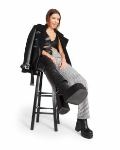 STEVEMADDEN Women's Clothing MACKENZIE HOUNDSTOOTH PANT WHITE