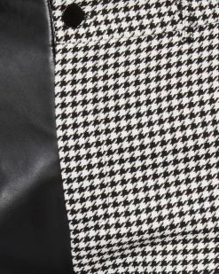 STEVEMADDEN Women's Clothing MACKENZIE HOUNDSTOOTH PANT WHITE