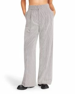 STEVEMADDEN ISABELLA PLAID PANT BLACK Women's Clothing