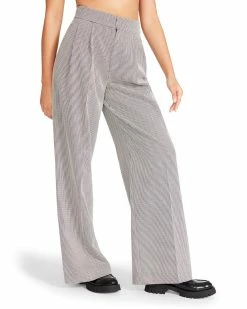 STEVEMADDEN ISABELLA PLAID PANT BLACK Women's Clothing