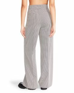 STEVEMADDEN ISABELLA PLAID PANT BLACK Women's Clothing
