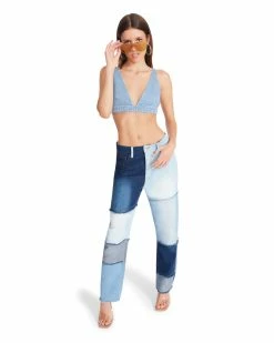 STEVEMADDEN KYLIE PANT DENIM FABRIC Women's Clothing