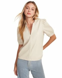 STEVEMADDEN Women's Clothing JANE TOP BONE