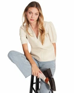 STEVEMADDEN Women's Clothing JANE TOP BONE