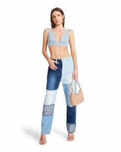 STEVEMADDEN Women's Clothing KENDRA BRA TOP DENIM FABRIC
