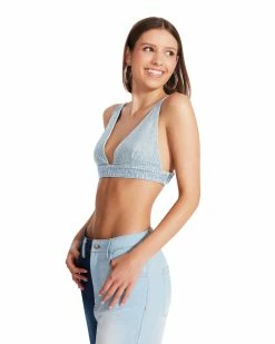 STEVEMADDEN Women's Clothing KENDRA BRA TOP DENIM FABRIC