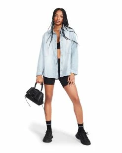 STEVEMADDEN CASSIE TOP DENIM FABRIC