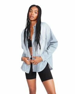 STEVEMADDEN CASSIE TOP DENIM FABRIC