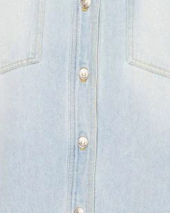 STEVEMADDEN CASSIE TOP DENIM FABRIC