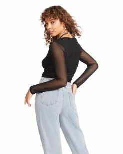 STEVEMADDEN Women's Clothing LUNA TOP BLACK