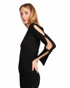 STEVEMADDEN Women's Clothing ANGELINA TOP BLACK