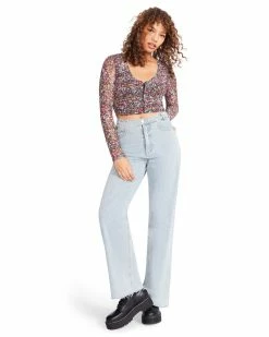 STEVEMADDEN LUNA FLORAL TOP PINK