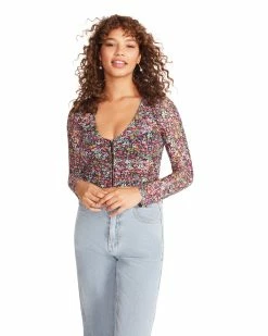 STEVEMADDEN LUNA FLORAL TOP PINK