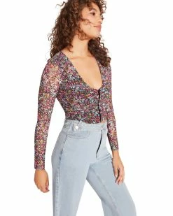 STEVEMADDEN LUNA FLORAL TOP PINK