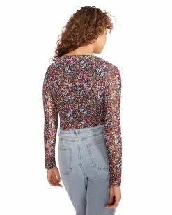 STEVEMADDEN LUNA FLORAL TOP PINK