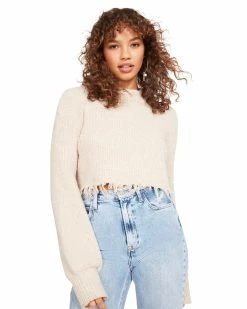 STEVEMADDEN CAMILLE SWEATER BEIGE Women's Clothing