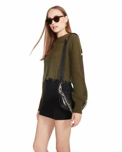 STEVEMADDEN CAMILLE SWEATER OLIVE Women's Clothing