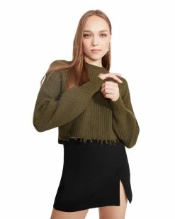 STEVEMADDEN CAMILLE SWEATER OLIVE Women's Clothing