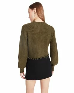 STEVEMADDEN CAMILLE SWEATER OLIVE Women's Clothing