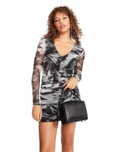 STEVEMADDEN Women's Clothing TESSA DRESS WHITE/BLACK