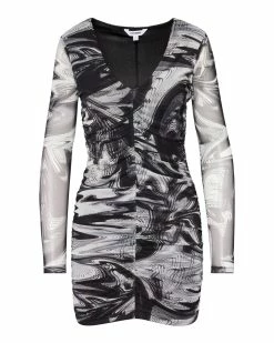 STEVEMADDEN Women's Clothing TESSA DRESS WHITE/BLACK