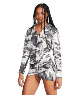 STEVEMADDEN Women's Clothing LUCIA DRESS WHITE/BLACK