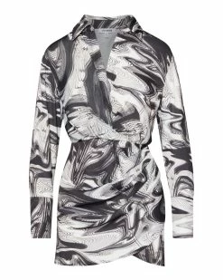 STEVEMADDEN Women's Clothing LUCIA DRESS WHITE/BLACK