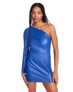 STEVEMADDEN Women's Clothing FAYE DRESS BLUE