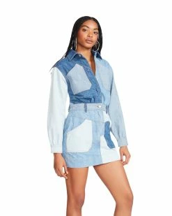 STEVEMADDEN Women's Clothing RYLEIGH DRESS DENIM FABRIC