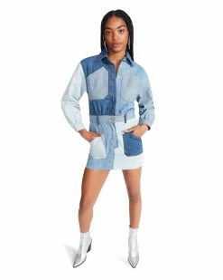 STEVEMADDEN Women's Clothing RYLEIGH DRESS DENIM FABRIC