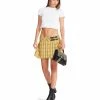 STEVEMADDEN Women's Clothing CHER PLAID SKIRT YELLOW